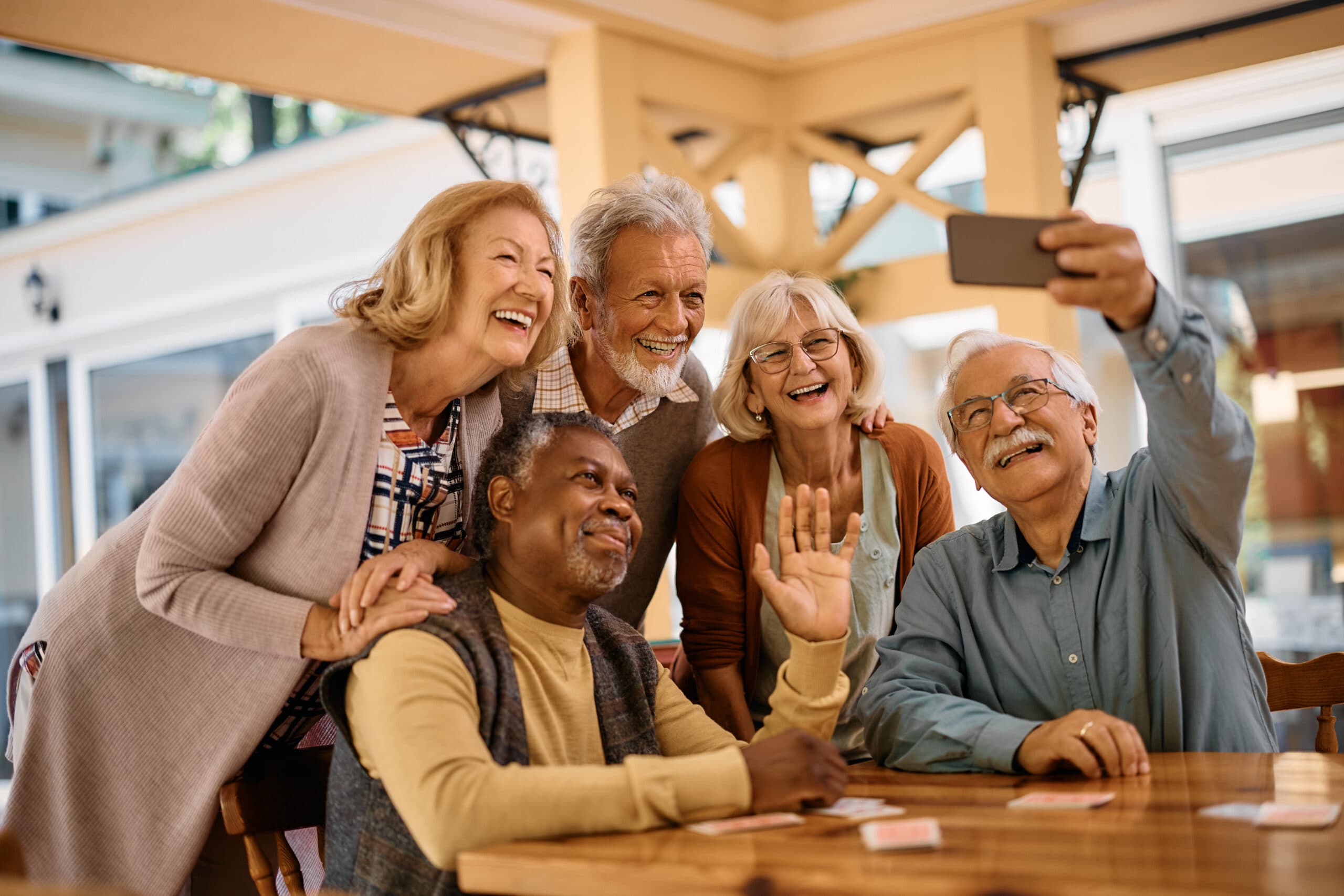Seniors enjoying a retirement living community